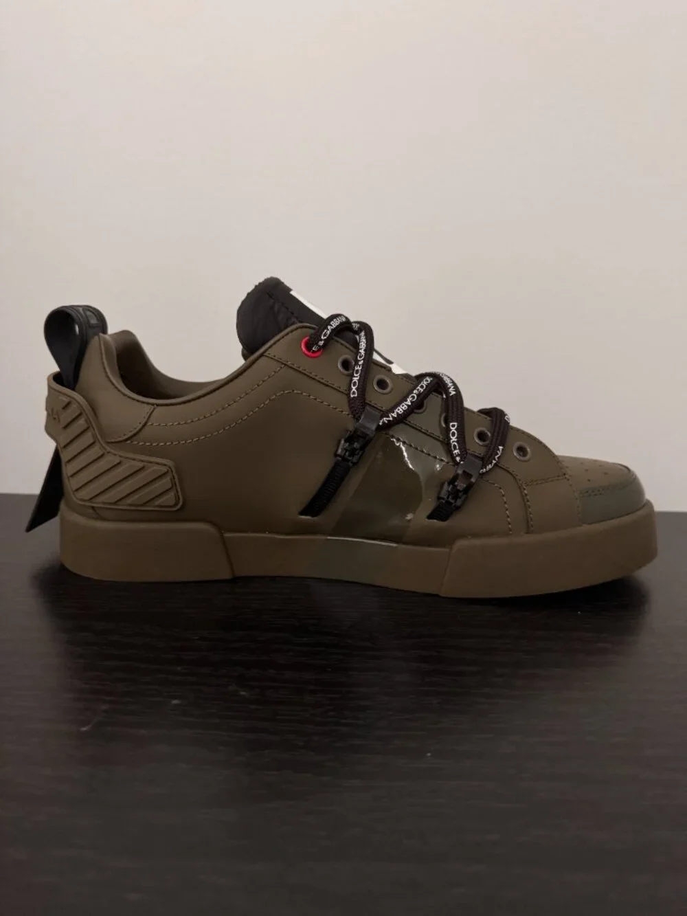 Dolce&Gabbana Portofino Men's Olive Green Low Top Sneakers CS1738 AJ986 7 (US 8)